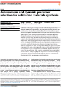 Cover page: Autonomous and dynamic precursor selection for solid-state materials synthesis.