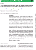 Cover page: Upper mantle radial anisotropy under the Indian Ocean from higher mode surface waves and a hierarchical transdismensional approach