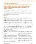 Cover page: Is the physical functioning of older adults with diabetes associated with the processes and outcomes of care? Evidence from Translating Research Into Action for Diabetes (TRIAD)