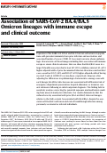 Cover page: Association of SARS-CoV-2 BA.4/BA.5 Omicron lineages with immune escape and clinical outcome.