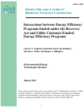 Cover page: Interactions between Energy Efficiency Programs funded under the Recovery Act and Utility Customer-Funded Energy Efficiency Programs