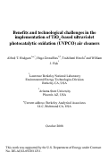 Cover page: Benefits and technological challenges in the implementation of TiO2-based ultraviolet photocatalytic oxidation (UVPCO) air cleaners