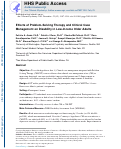 Cover page: Effects of Problem-Solving Therapy and Clinical Case Management on Disability in Low-Income Older Adults