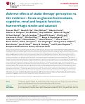 Cover page: Adverse effects of statin therapy: perception vs. the evidence - focus on glucose homeostasis, cognitive, renal and hepatic function, haemorrhagic stroke and cataract.