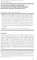 Cover page: Pervasive Heavy Alcohol Use and Correlates of Increasing Levels of Binge Drinking among Men Who Have Sex with Men, San Francisco, 2011