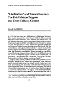 Cover page: “Civilization” and Transculturation: The Field Matron Program and Cross-Cultural Contact