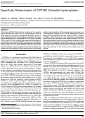 Cover page: Specificity Determinants of CYP1B1 Estradiol Hydroxylation