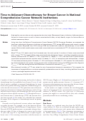 Cover page: Time to Adjuvant Chemotherapy for Breast Cancer in National Comprehensive Cancer Network Institutions