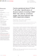 Cover page: Canine peripheral blood TCRαβ T cell atlas: Identification of diverse subsets including CD8A+ MAIT-like cells by combined single-cell transcriptome and V(D)J repertoire analysis