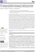 Cover page: Development of High-Performance Fly-Ash-Based Controlled Low-Strength Materials for Backfilling in Metropolitan Cities