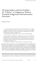 Cover page: US Imperialism and the Problem of “Culture” in Indigenous Politics: Towards Indigenous Internationalist Feminism