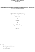 Cover page: The Relationship Between Adherence to Dominant Masculine Ideologies and Rape Myth Acceptance Among College Men