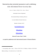 Cover page: Intermolecular potential parameters and combining rules determined from viscosity data