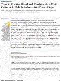 Cover page: Time to Positive Blood and Cerebrospinal Fluid Cultures in Febrile Infants ≤60 Days of Age