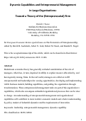 Cover page: Dynamic capabilities and entrepreneurial management in large organizations: Toward a theory of the (entrepreneurial) firm