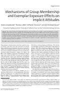 Cover page: Mechanisms of Group Membership and Exemplar Exposure Effects on Implicit Attitudes