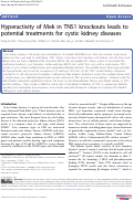 Cover page: Hyperactivity of Mek in TNS1 knockouts leads to potential treatments for cystic kidney diseases
