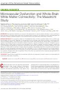 Cover page: Microvascular Dysfunction and Whole-Brain White Matter Connectivity: The Maastricht Study.