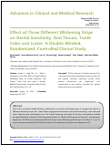 Cover page: Effect Of Three Different Whitening Strips On Dental Sensitivity, Oral Tissues, Tooth Color And Luster: A Double-Blinded, Randomized, Controlled Clinical Study