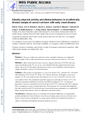 Cover page: Obesity, physical activity, and dietary behaviors in an ethnically-diverse sample of cancer survivors with early onset disease