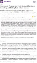 Cover page: Community Pharmacists’ Motivation and Barriers to Providing and Billing Patient Care Services