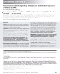 Cover page: Noncommunicable Respiratory Disease and Air Pollution Exposure in Malawi (CAPS). A Cross-Sectional Study