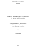 Cover page: Local and Transderivational Constraints in Syntax and Semantics