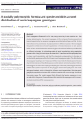 Cover page: A socially polymorphic Formica ant species exhibits a novel distribution of social supergene genotypes.