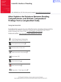 Cover page of What Explains the Relations Between Reading Comprehension and Written Composition? Findings from a Longitudinal Study