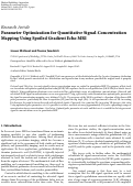 Cover page: Parameter Optimization for Quantitative Signal-Concentration Mapping Using Spoiled Gradient Echo MRI