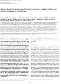 Cover page: Salience–Default Mode Functional Network Connectivity Linked to Positive and Negative Symptoms of Schizophrenia