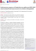 Cover page: Draft genome sequence of Staphylococcus gallinarum MTR_B001 strain isolated from breast muscle of a chicken in Bangladesh.