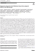 Cover page: Epigenetic and genetic risk of Alzheimer disease from autopsied brains in two ethnic groups.