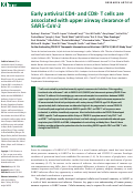 Cover page: Early antiviral CD4+ and CD8+ T cells are associated with upper airway clearance of SARS-CoV-2