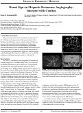 Cover page: Donut Sign on Magnetic Resonance Angiography:  Interpret with Caution