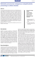 Cover page: Klebsiella pneumoniae endogenous endophthalmitis presenting as orbital cellulitis