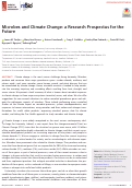 Cover page: Microbes and Climate Change: a Research Prospectus for the Future