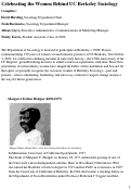 Cover page of Celebrating the Women Behind UC Berkeley Sociology