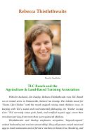 Cover page: Rebecca Thistlethwaite: TLC Ranch and the Agriculture &amp; Land-Based Training Association