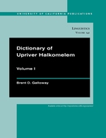 Cover page: Dictionary of Upriver Halkomelem, Volume I