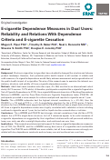 Cover page: E-cigarette Dependence Measures in Dual Users: Reliability and Relations With Dependence Criteria and E-cigarette Cessation.