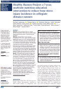 Cover page: Healthy Runner Project: a 7-year, multisite nutrition education intervention to reduce bone stress injury incidence in collegiate distance runners.