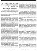 Cover page: Estimating Severe Coccidioidomycosis in California - Volume 13, Number 7—July 2007 - Emerging Infectious Diseases journal - CDC