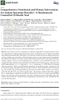 Cover page: Comprehensive Nutritional and Dietary Intervention for Autism Spectrum Disorder-A Randomized, Controlled 12-Month Trial.