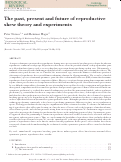 Cover page: The past, present and future of reproductive skew theory and experiments