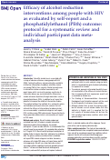 Cover page: Efficacy of alcohol reduction interventions among people with HIV as evaluated by self-report and a phosphatidylethanol (PEth) outcome: protocol for a systematic review and individual participant data meta-analysis