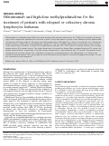 Cover page: Ofatumumab and high-dose methylprednisolone for the treatment of patients with relapsed or refractory chronic lymphocytic leukemia