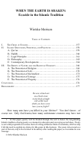 Cover page: When the Earth is Shaken: Ecocide in the Islamic Tradition