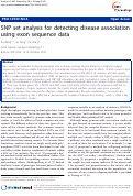 Cover page: SNP set analysis for detecting disease association using exon sequence data