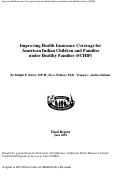 Cover page: Improving Health Insurance Coverage for American Indian Children and Families under Healthy Families (SCHIP)